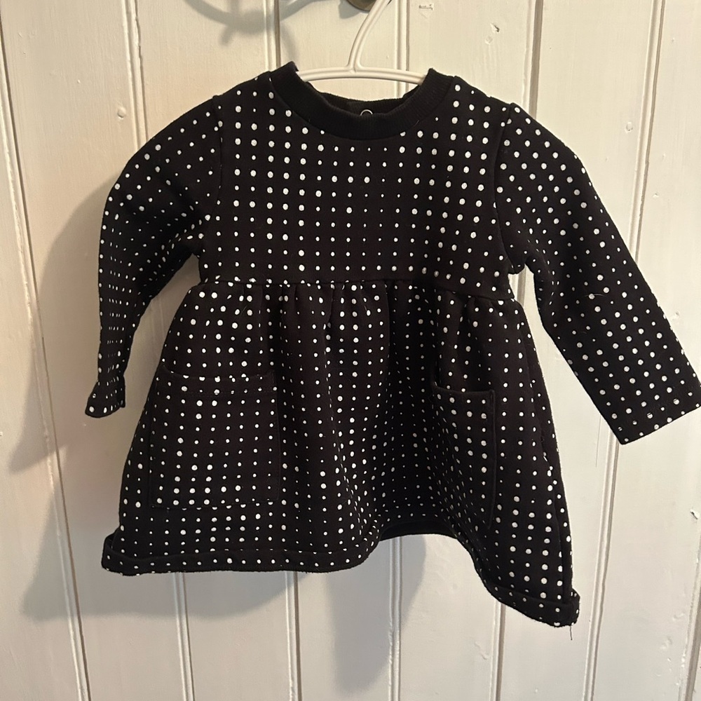 Miles the label 6m Black and White Polka Dot long sleeve sweater Dress